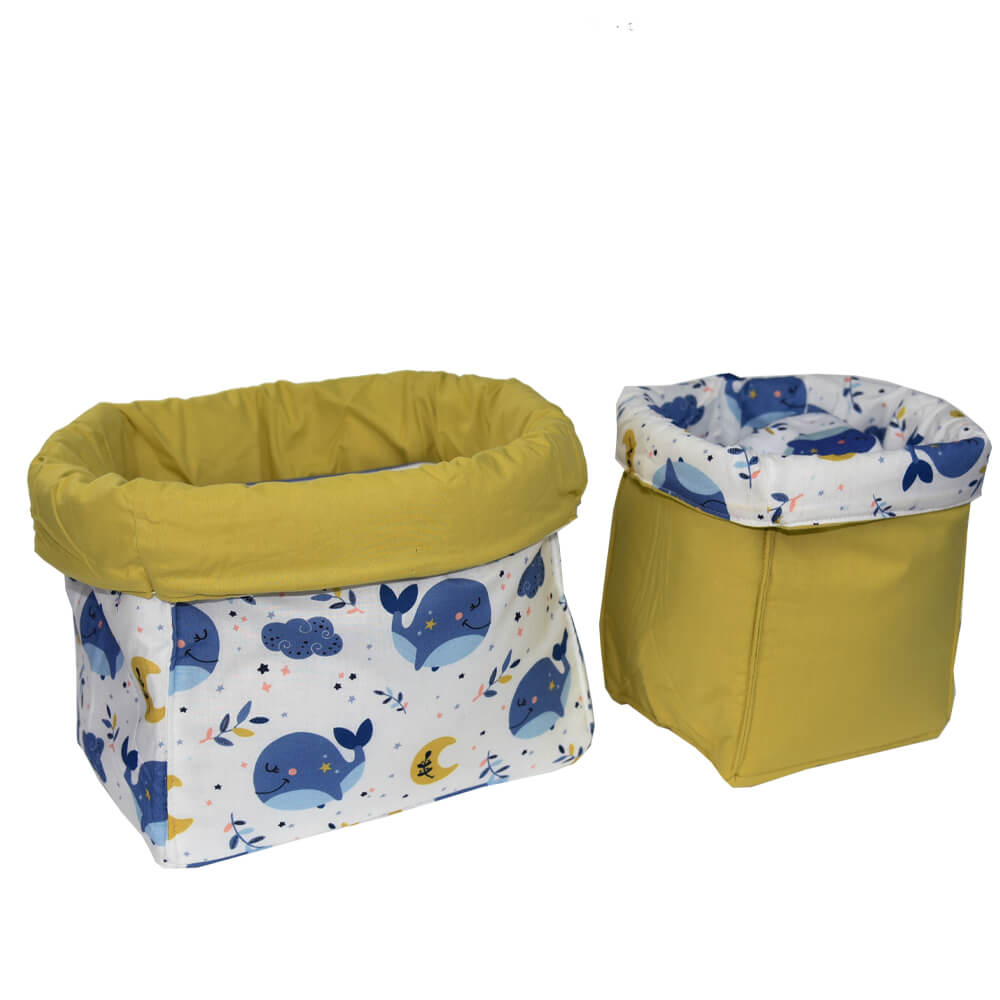 WHALE STORAGE BASKET 2PCS