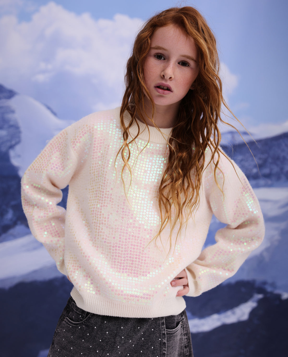 Nath Kids Girls Edel Frozen Flowers Tricot Sweater (21118695)