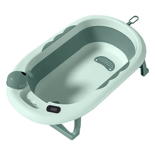 FOLDING TUB WITH THERMOMETER WHALE OLIVE
