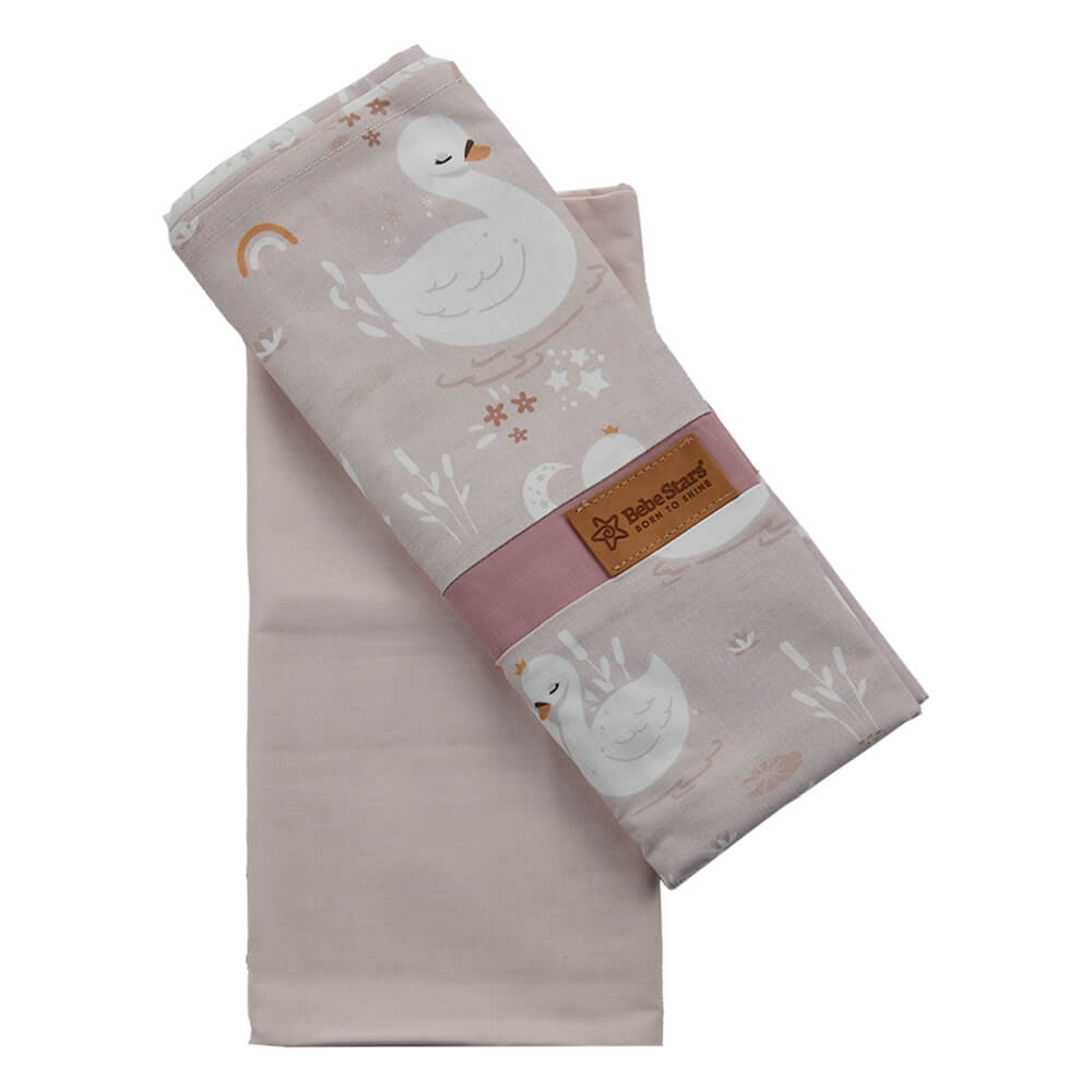 2PCS BED SHEET SET. SWAN