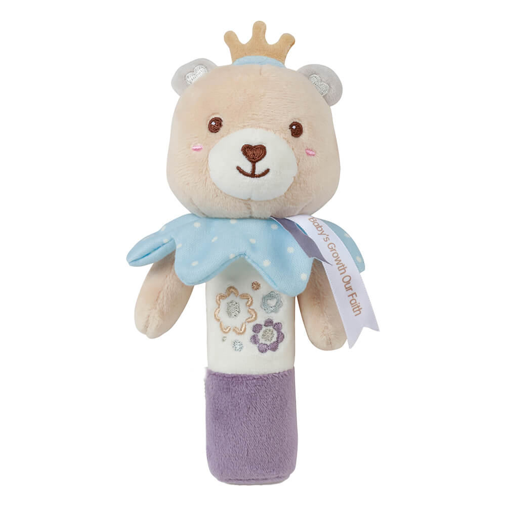 SOFT TEDDY FLOWER RATTLE