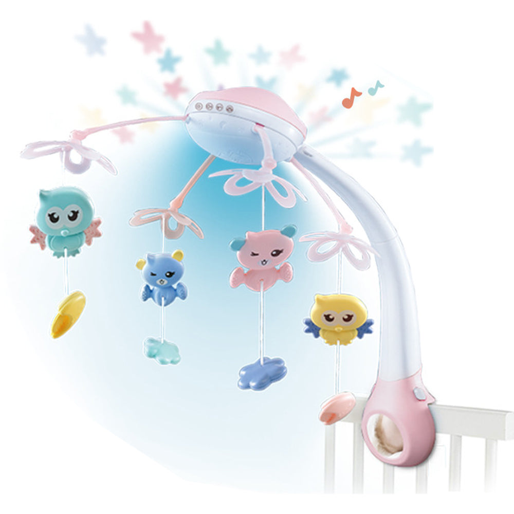 BED MUSIC WITH PROJECTOR BIRDS PINK
